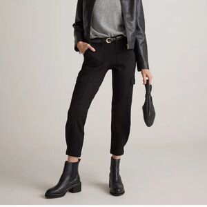 Quince Ultra-Stretch Ponte Tapered Cargo Pants- M